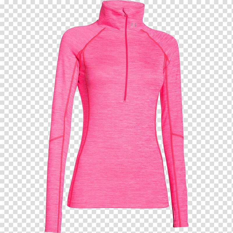 Under Armour Coldgear Cozy 1/2 Zip Jacket, Womens, Harmony Red Clothing Under Armour Core Tights Sportswear, Under Armour Red Running Shoes for Women transparent background PNG clipart
