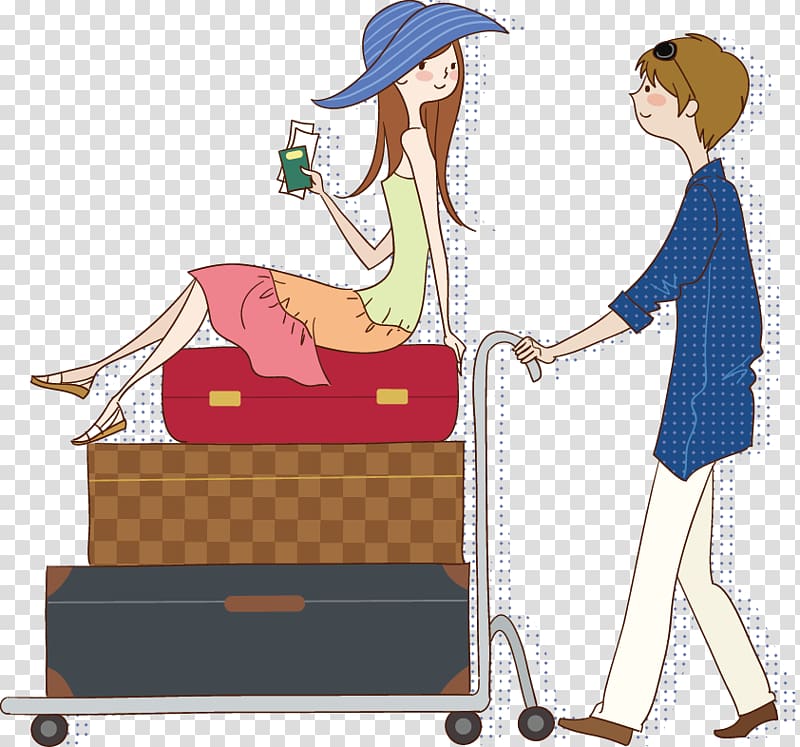 Significant other Illustration, Baggage Man transparent background PNG clipart