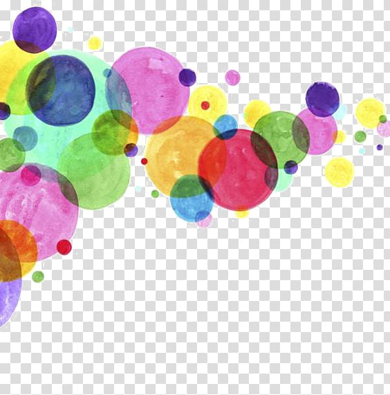 green, red, and pink bubble artwork, Watercolor painting Drawing Circle Abstract art, Drawing a circle transparent background PNG clipart