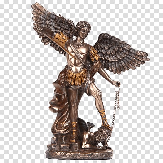 Michael Bronze sculpture Statue Archangel, angel michael transparent background PNG clipart