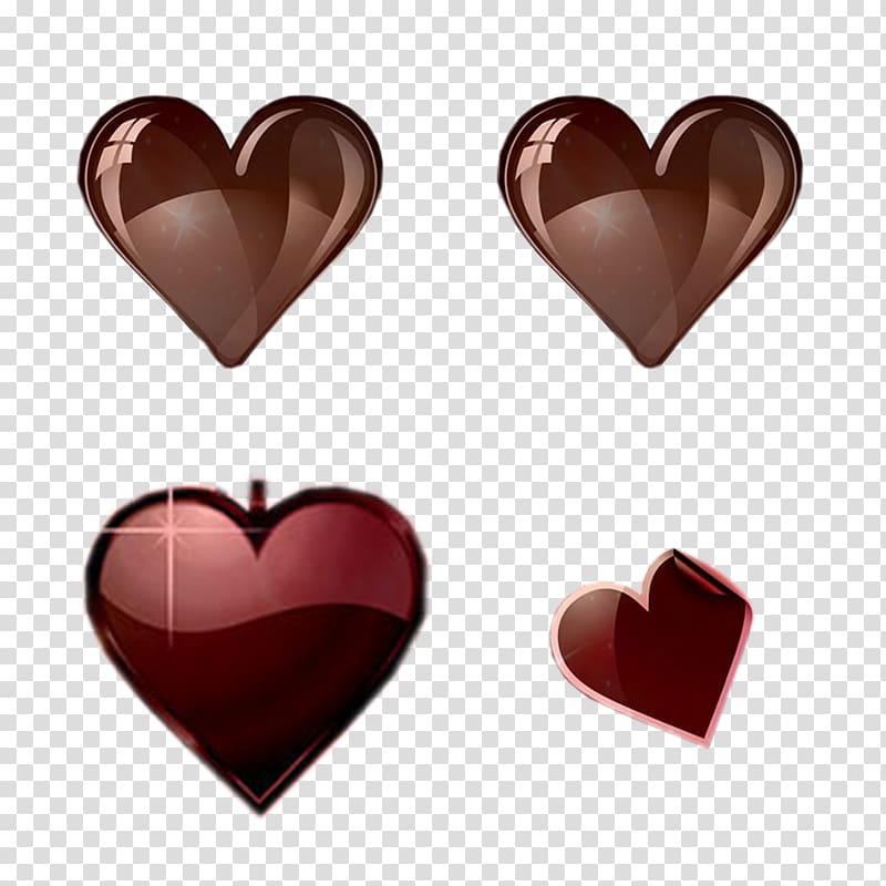 Chocolate Heart Icon, Heart-shaped chocolate color transparent background PNG clipart
