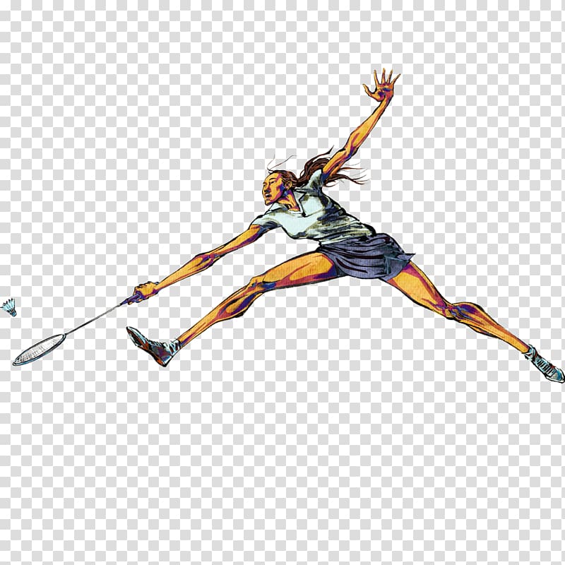 BWF World Championships BWF Super Series Finals Badminton Athlete, Hand-painted female badminton players transparent background PNG clipart
