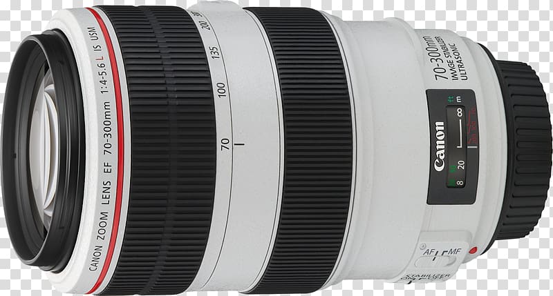 Canon EF 70–300mm lens Canon EF lens mount Canon EF-S 17–55mm lens Canon EF 300mm lens Canon EF Tele Zoom 70-300mm f/4.0-5.6 IS USM, camera lens transparent background PNG clipart