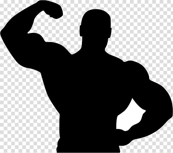 male showing muscle , Fitness centre Bodybuilding Silhouette, bodybuilding transparent background PNG clipart