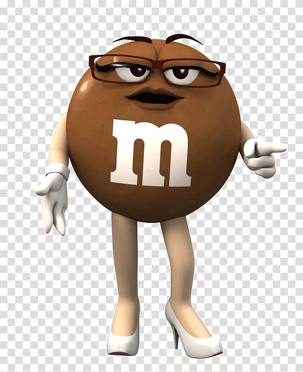 brown M&M's animated illustration, M&M's Brown Lady transparent background PNG clipart