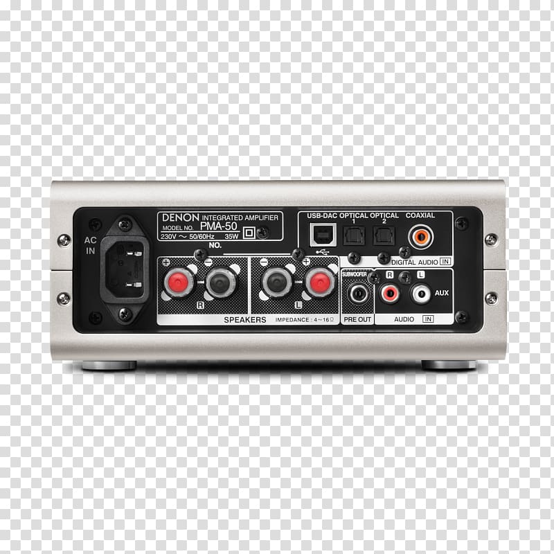 Denon PMA-50 Integrated amplifier High fidelity Audio power amplifier, Twice Exceptional transparent background PNG clipart