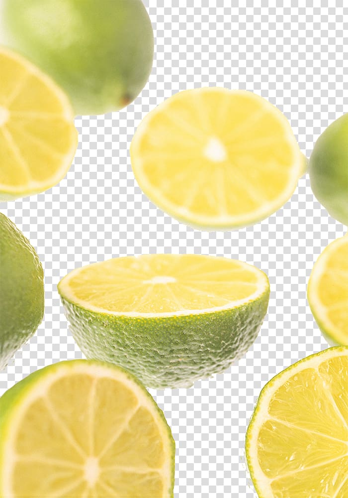 Lemon-lime drink Persian lime Key lime, Many lemon half a lemon transparent background PNG clipart