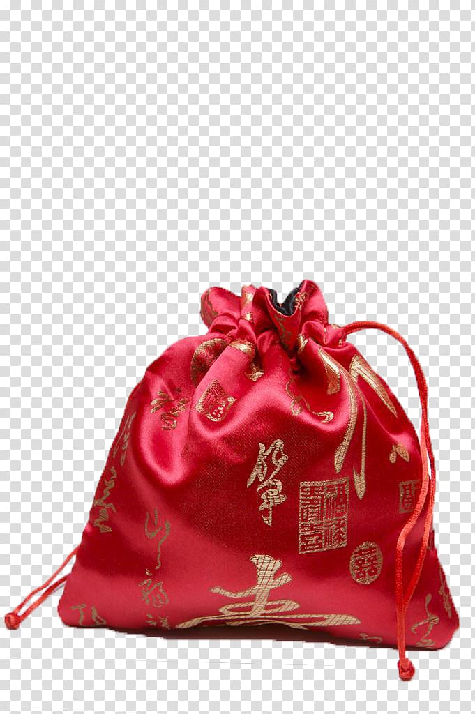 China Handbag Silk , Red purse transparent background PNG clipart