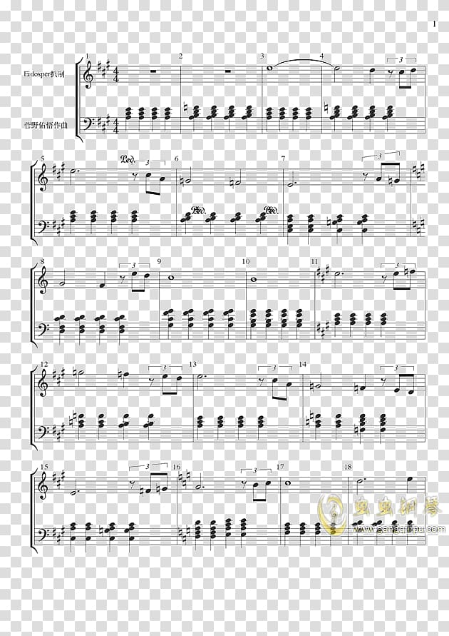 Piano Sheet Music Musical notation C major, piano transparent background PNG clipart