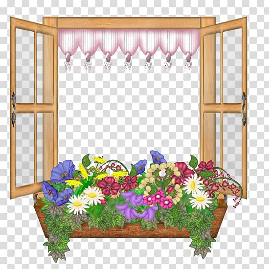 Floral design Boarding school People Play Games, window flower transparent background PNG clipart