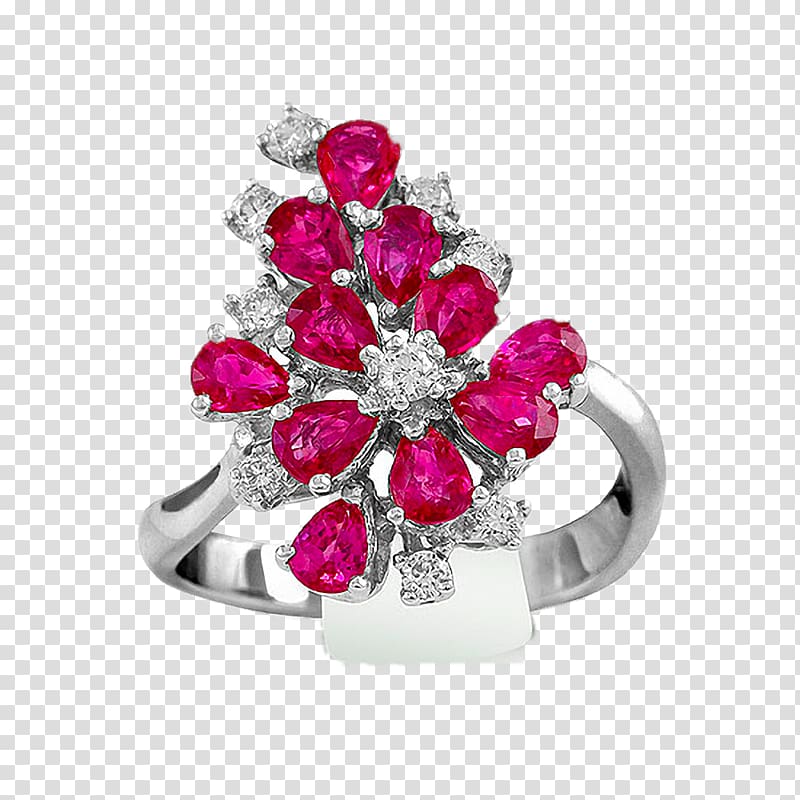 Ring Diamond Jewellery Ruby, Ruby Diamond Rings transparent background PNG clipart