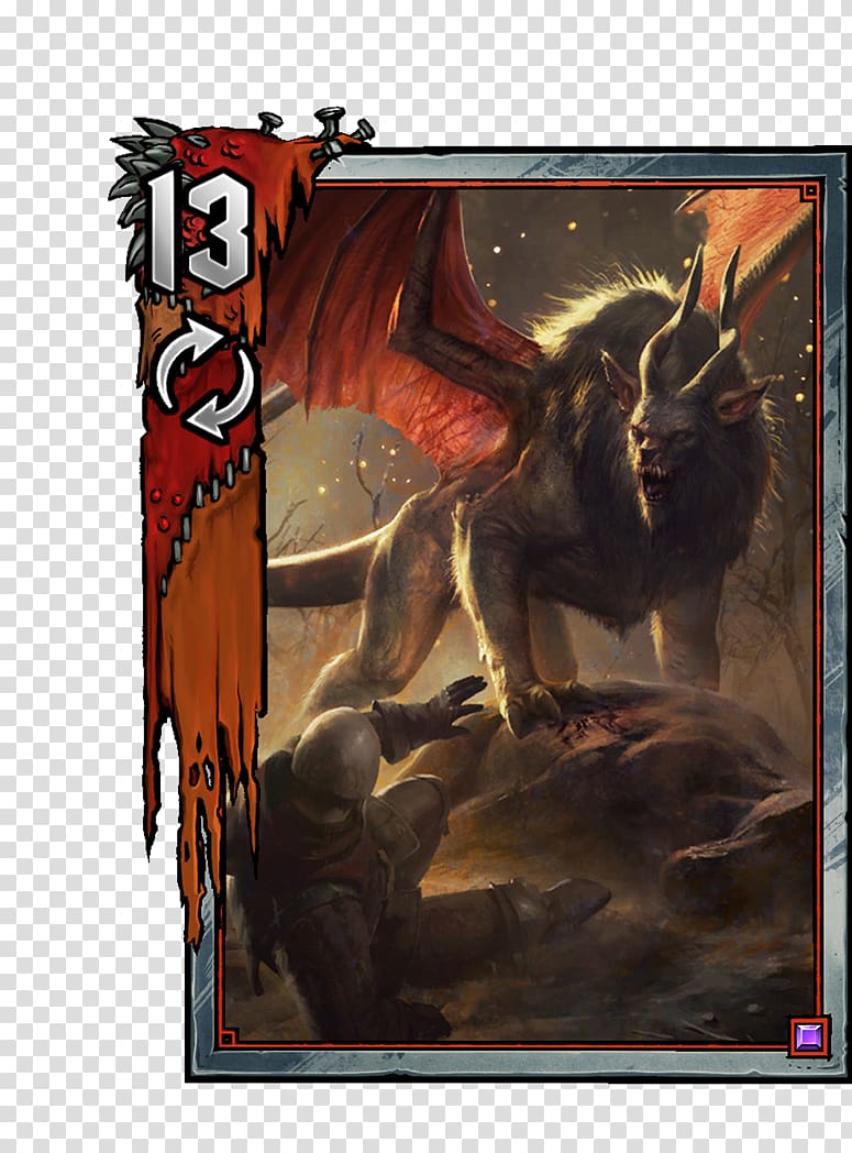 Gwent: The Witcher Card Game Manticore Geralt of Rivia Art, the beast transparent background PNG clipart