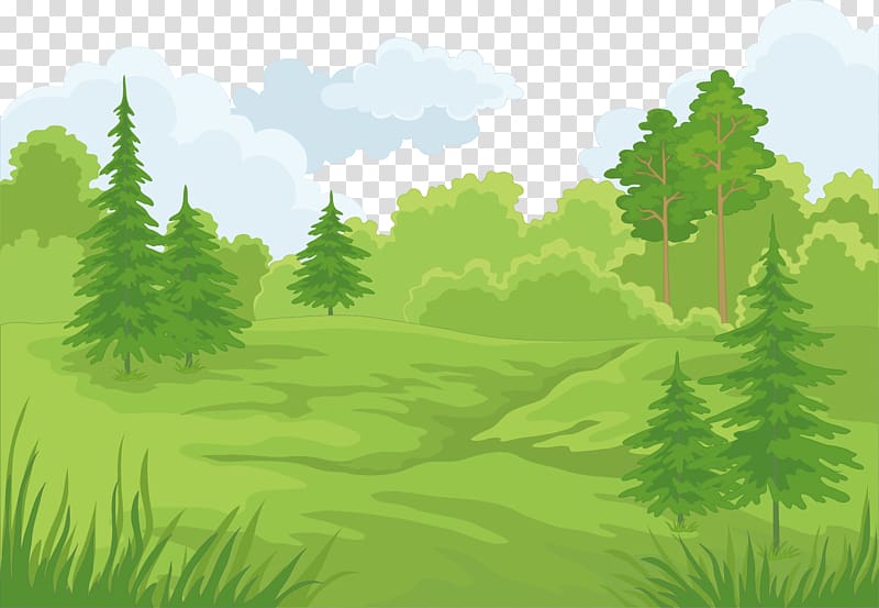 forest illustration, Forest Cartoon Landscape , Castle Baiyun transparent background PNG clipart