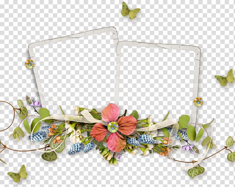 Frames Flower, garland frame transparent background PNG clipart