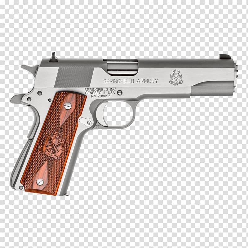 Springfield Armory .45 ACP M1911 pistol Firearm Semi-automatic pistol, Handgun transparent background PNG clipart