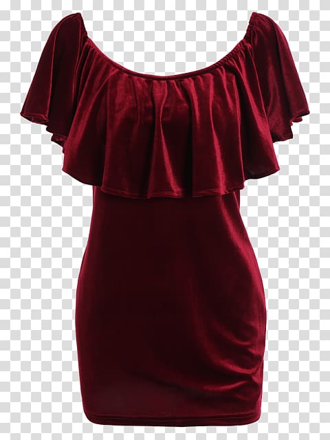 Shoulder Dress Velvet Red Wine Sleeve, velvet gloves transparent background PNG clipart