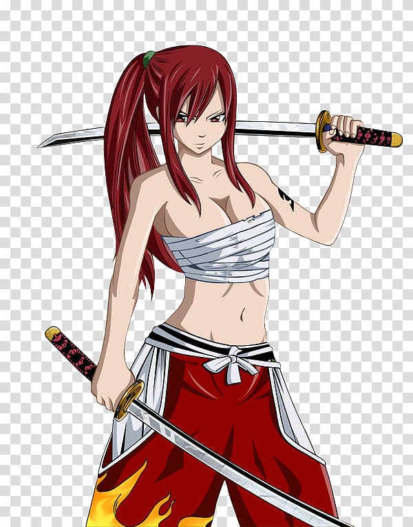 Erza Scarlet Natsu Dragneel Fairy Tail Anime Decal, fairy tail transparent background PNG clipart
