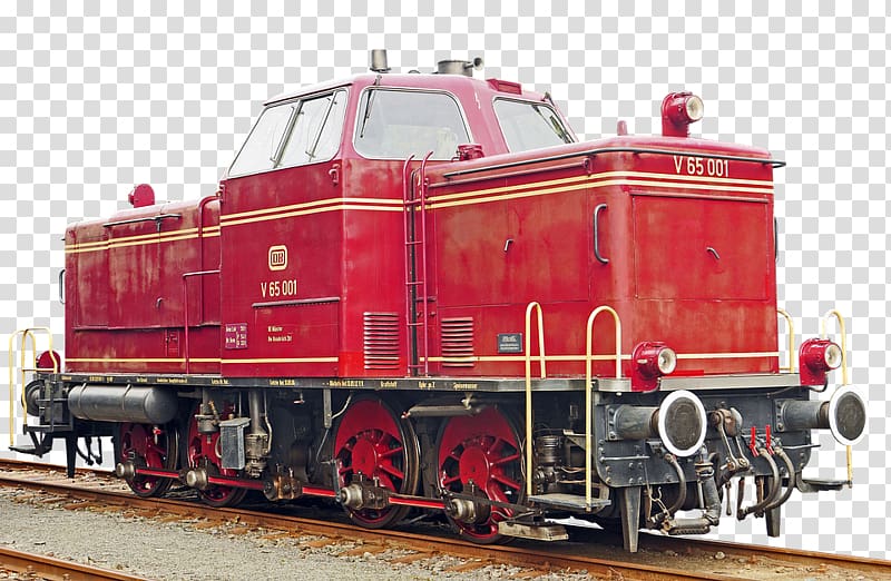 Train Rail transport Diesel locomotive Railroad car, Red train transparent background PNG clipart