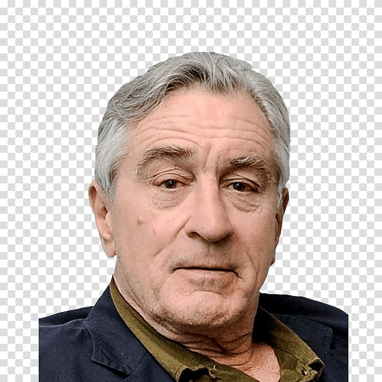 man in black and brown collared top, Robert De Niro Face transparent background PNG clipart