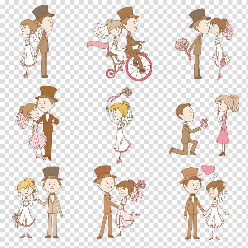 man and woman , Wedding invitation , Happy Lovers transparent background PNG clipart