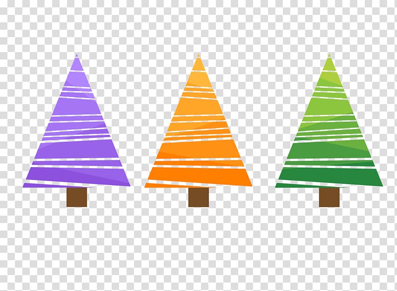 Christmas tree Illustration, Simple colored Christmas tree transparent background PNG clipart