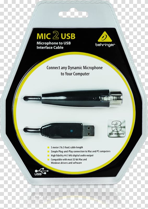 Microphone Behringer XLR connector Audio USB, Audio And Video Interfaces And Connectors transparent background PNG clipart