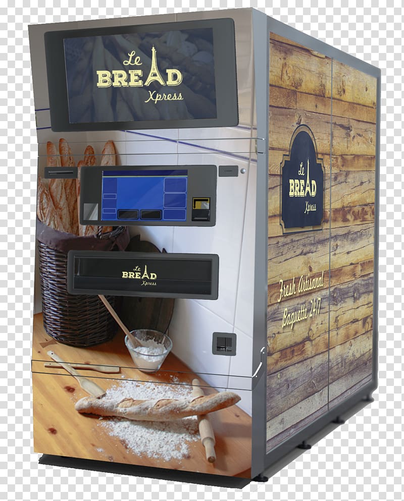 Baguette Bakery Vending Machines Bread, Machine transparent background PNG clipart