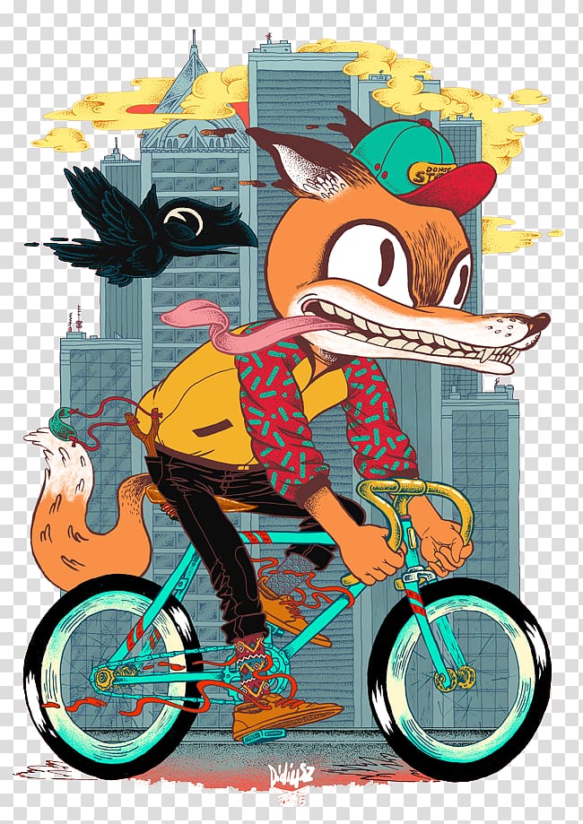 Samsung Galaxy J7 Pro Bicycle Illustration, Cycling fox transparent background PNG clipart