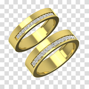 Wedding ring Jewellery Gold, couple rings transparent background PNG clipart thumbnail