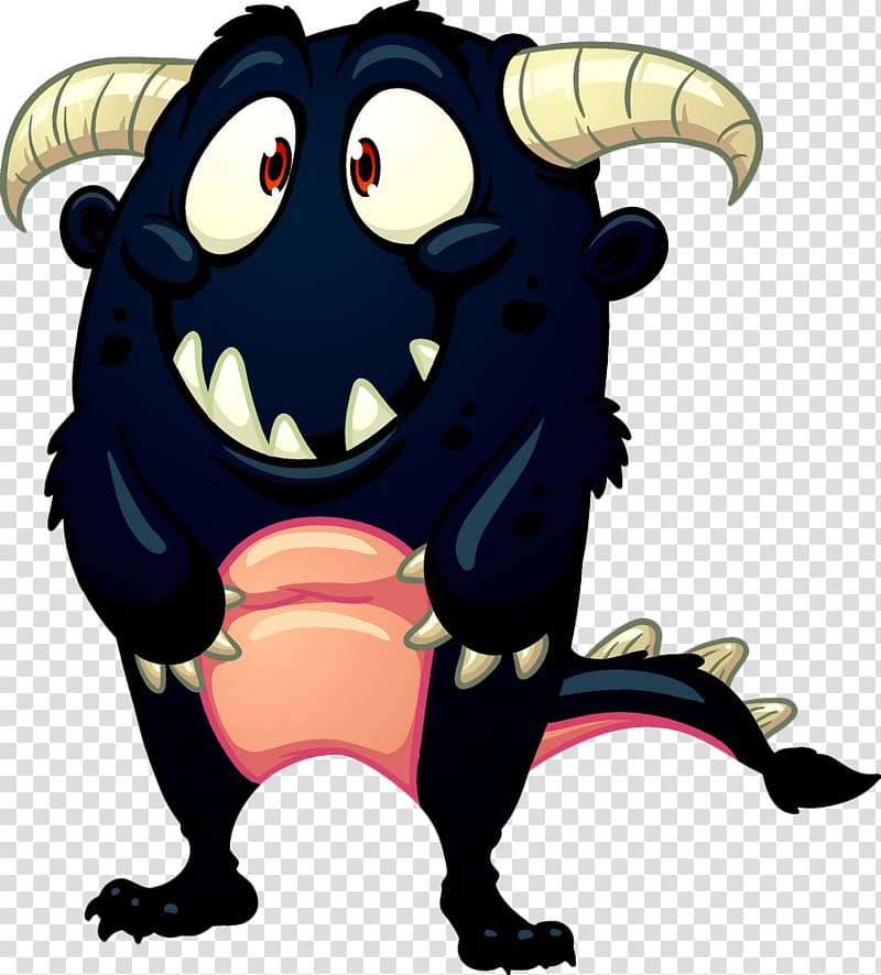 Frankensteins monster , Cartoon little monster horns transparent background PNG clipart