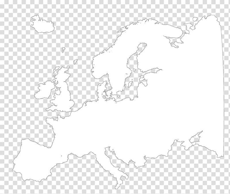 Line art White Coloring book Sketch, europe map transparent background PNG clipart