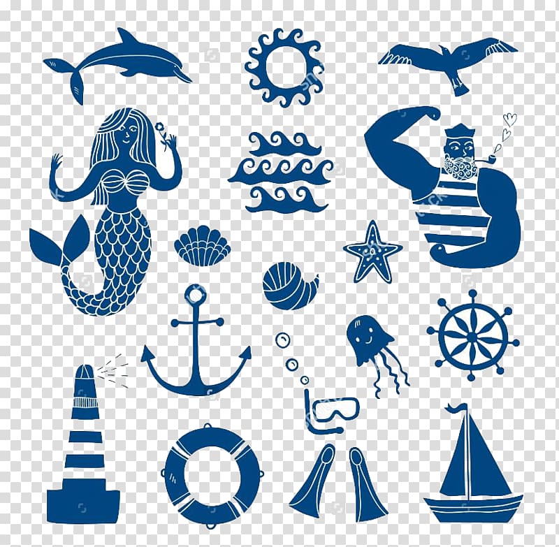 sea creatures , Sailor Icon, Mermaid sailor sailboat transparent background PNG clipart