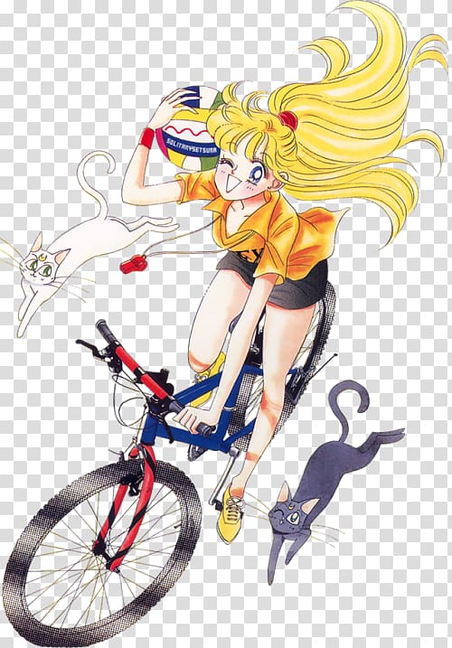 Sailor Moon Sailor Venus Artemis Art book Sailor Senshi, over wheels transparent background PNG clipart