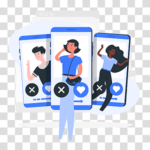 illustration, Swipe Profiles, profile, phone, device, app, social media transparent background PNG clipart thumbnail