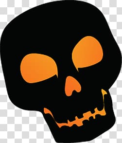 painted black halloween skull transparent background PNG clipart