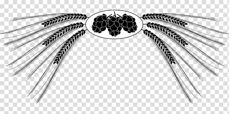 Beer Hops Barley , Black and white wheat transparent background PNG clipart