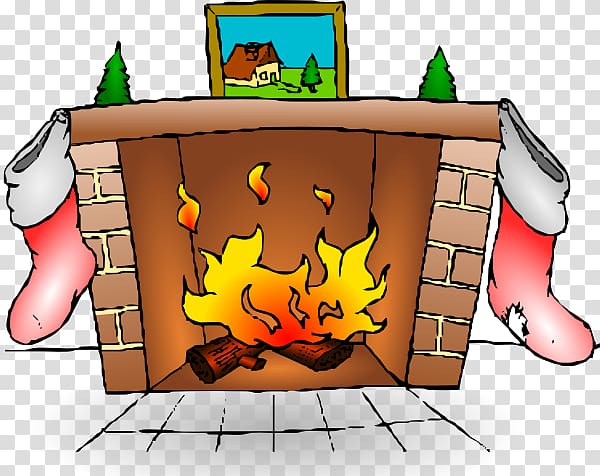 Santa Claus Fireplace mantel Christmas , Chimney Flames transparent background PNG clipart