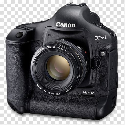 black Canon EOS-1, single lens reflex camera film camera digital camera cameras & optics, 1d side transparent background PNG clipart