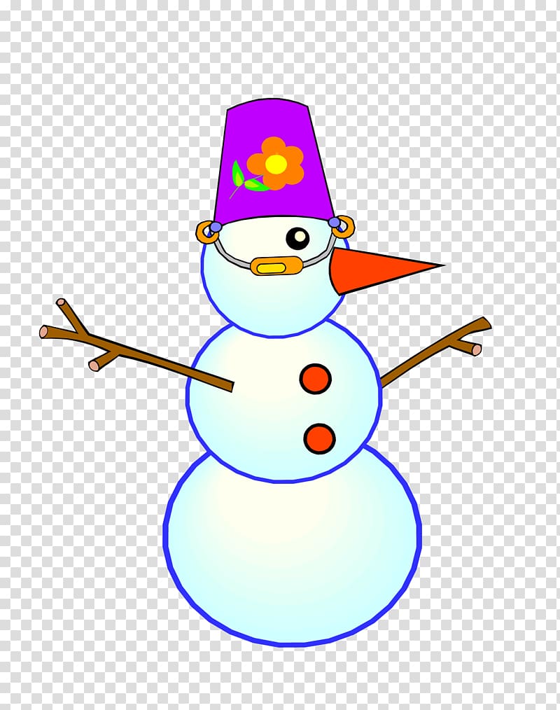Snowman Cartoon , Snowman wearing a bucket transparent background PNG clipart