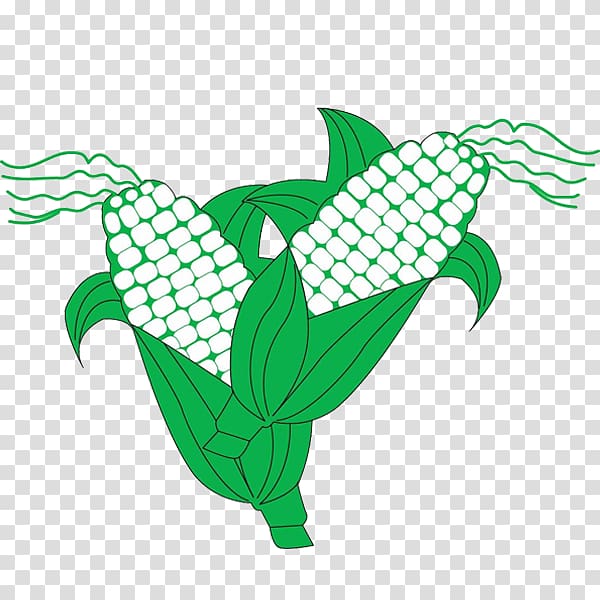 Cartoon Maize Sticker, Corn leaf line diagram transparent background PNG clipart