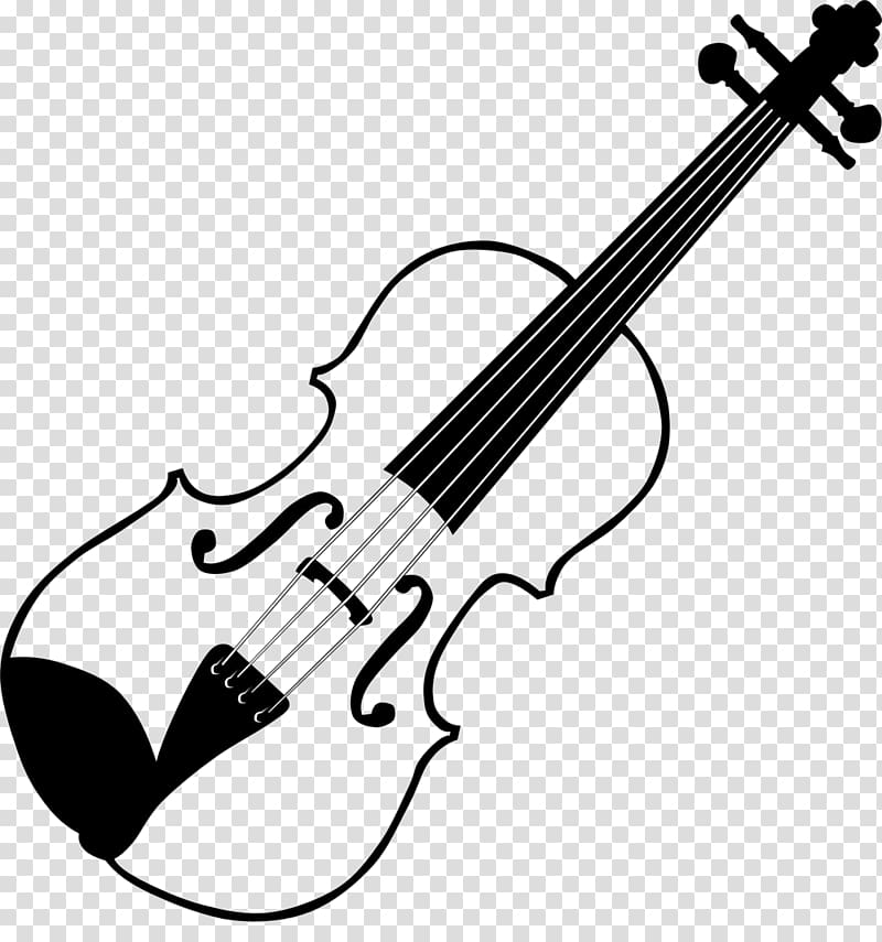 Violin Black and white Bow , Painted black guitar transparent background PNG clipart