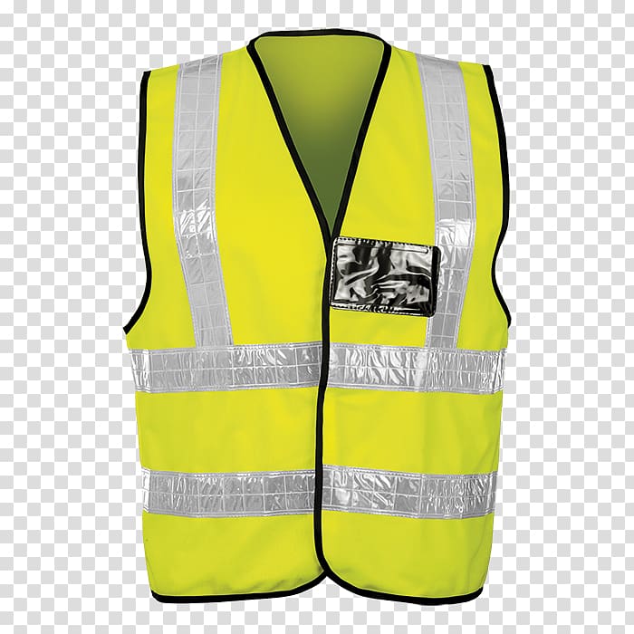 Gilets T-shirt High-visibility clothing Waistcoat Sleeve, safety vest transparent background PNG clipart
