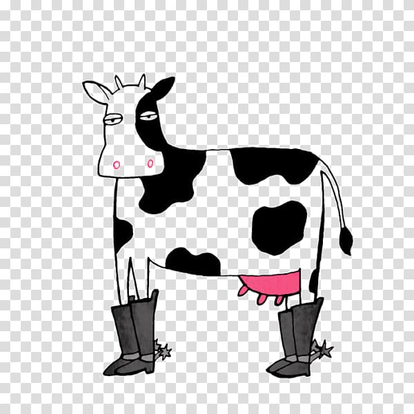 Cattle Cowboy boot, Cartoon Cow wearing boots transparent background PNG clipart