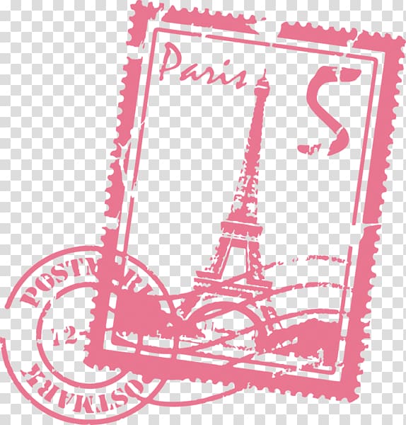 Eiffel Tower Wall decal Postage Stamps Sticker, eiffel tower transparent background PNG clipart