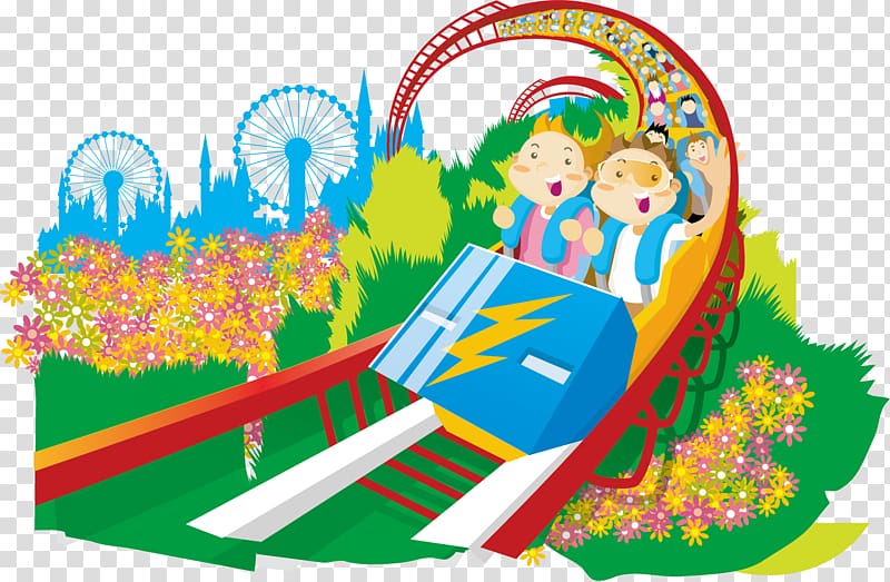 Happy roller coaster transparent background PNG clipart