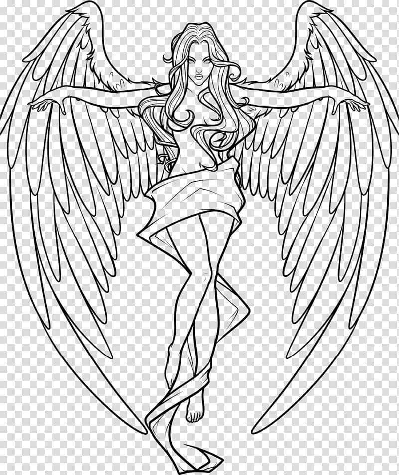 Drawing Castiel Fallen angel Sketch, angel transparent background PNG clipart