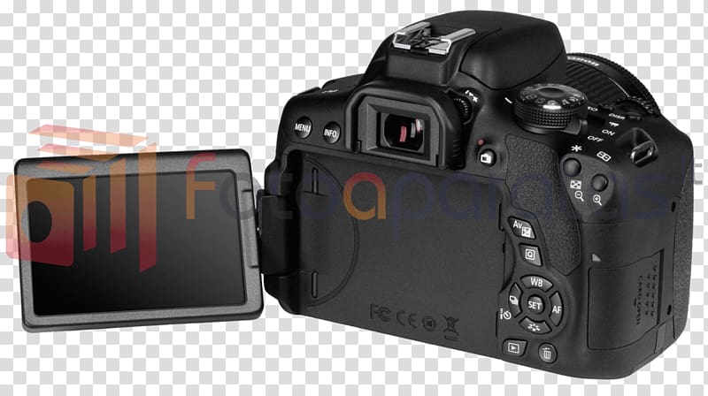 Digital SLR Canon EOS 750D Canon EOS 760D Canon EOS 77D Panasonic Lumix DMC-FZ1000, Canon EF-S 18–55mm Lens transparent background PNG clipart