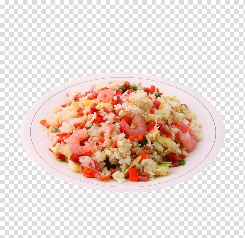 Fried rice Ham Stir frying Cooked rice, Real fried carrot transparent background PNG clipart
