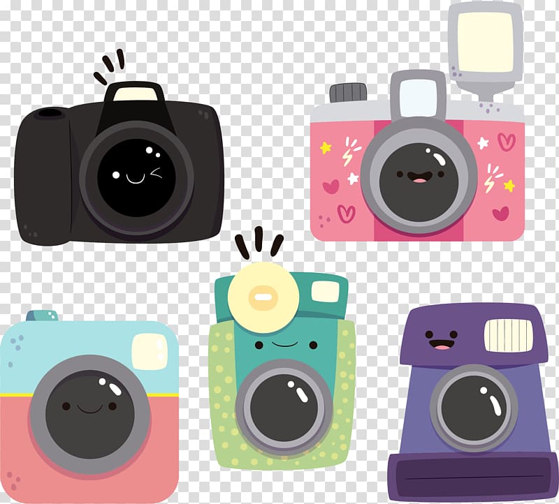Camera Flash Icon, hand-painted cartoon camera transparent background PNG clipart