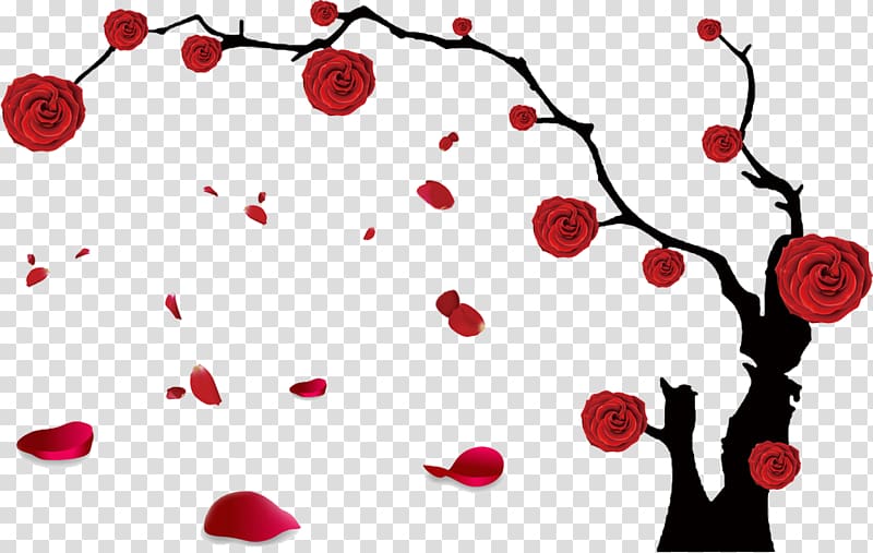 red rose tree border transparent background PNG clipart